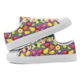 thumbnail image 4 of Coolcustomize Men's Plus Size Whimsical Bold Colorful Fruit Design Print Purple Sneakers, Comfort Lightweight Dailywear Casual Shoes With Fabric Upper & Sole, Round Toe Lace-Up Low Top Canvas Shoes, 4 of 5