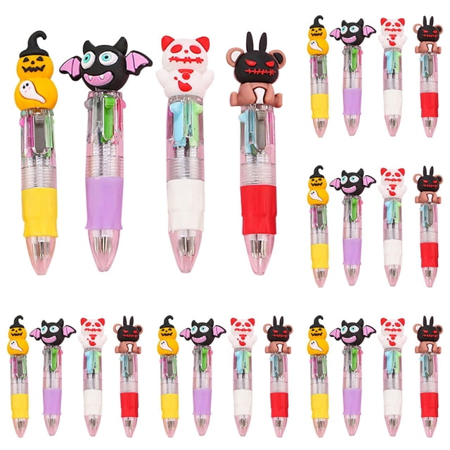AKEGAMN Clearance! Multicolor Pens In One 4 In 1 Cute Pens For Kids Ballpoint Pen For Birthdays And Children's Parties Fun Assorted Ink Kawaii Pen 10ml 【Adorable Design】cute Halloween ballpoint pens