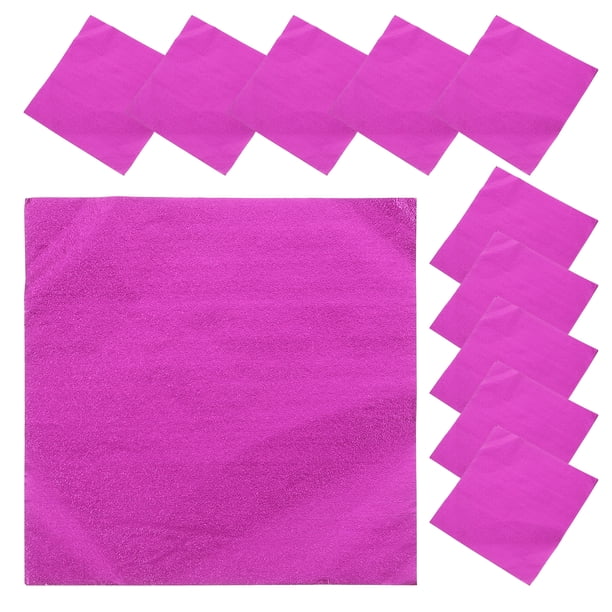 100 envoltorios de papel de aluminio para caramelos de chocolate, papel cuadrado para envolver dulces, decoración de empaques de caramelo para fiestas de bodas