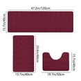 thumbnail image 3 of Cinvoph 3pcs Bathroom Rugs Mat Set, Absorbent Microfiber Bath Rugs, Quick Dry, Machine Washable Bath Mats for Bathroom Floor, Tub and Shower, Home Decor Red, 3 of 7