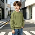 thumbnail image 3 of fatyb Kids Crewneck Sweatshirt Boys Girls Cotton Pullover Basic Tops Long Sleeve Solid Color Sweatshirts, 3 of 7