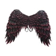 thumbnail image 1 of Alas de ángel grandes, accesorio para disfraz de cosplay, tela no tejida impresa para festividades. negro rojo, 1 of 9