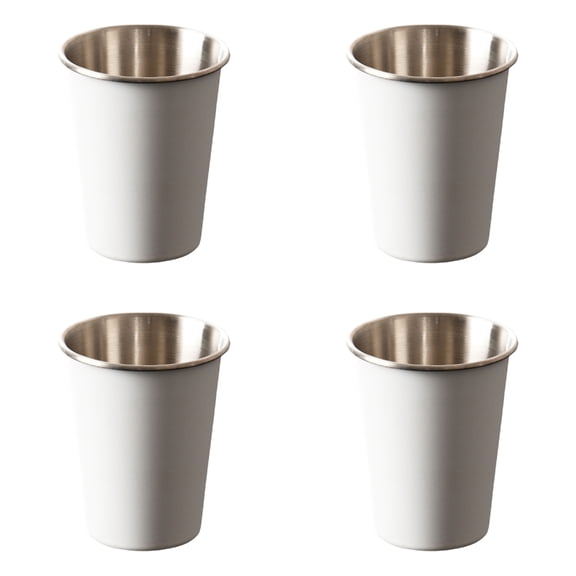 4pcs Stackable Camping Water Cup 350ml Teas Coffees Milk Beer Mug Stainless Steels Drinking Cups Outdoor Travel Cups