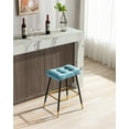 thumbnail image 2 of JINS&VICO Accent Bar Stools,Velvet Upholstered Bar Chairs with Footrest,Counter Height Dining Chairs with Black Metal Legs,Cafe Chair with Thick Cushion for Kitchen Dining Room Dining Room,Blue, 2 of 7