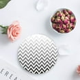 thumbnail image 4 of FMSHPON Grey Chevron Pattern Set of 8 Round Coaster for Drinks, Absorbent Ceramic Stone Coasters Cup Mat with Cork Base for Home Kitchen Room Coffee Table Bar Decor, 4 of 5