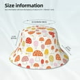 thumbnail image 3 of Yiaed Cute Cartoon Mushrooms Print Reflective Stripe Bucket Hat Unisex Funny Outdoor Fisherman Cap Beach Sun Hat, 3 of 5