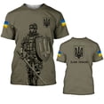 thumbnail image 2 of Camiseta con bandera de Ucrania para hombre, Jersey de manga corta de camuflaje del ejército ucraniano, ropa de calle con cuello redondo de gran tamaño, Verano, 2 of 3