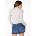 thumbnail image 6 of Celebrity Pink Women's and Women's Plus Mockneck Button Front Cardigan, Sizes XS-4X, 6 of 14