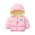 thumbnail image 1 of Girl's Cropped Puffer Coat, Adorable Solid Color Design with Secure Pockets, Comfortable Short Jacket for Boys & Girls Daily Wear.Light pink130, 1 of 3