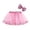 Pink, variant on Girls Tutu Skirt with Heart Print and Bowknot Party Dress Layered Short Skirt for toddler Kids 4-6 Years Khaki