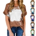 thumbnail image 6 of Tie Dye Shirts Women, AKOEE Cotton Polyester T Shirts Womens Loose Fit Crew Neck Casual Tops Summer 2025 (Medium, Brown), 6 of 6