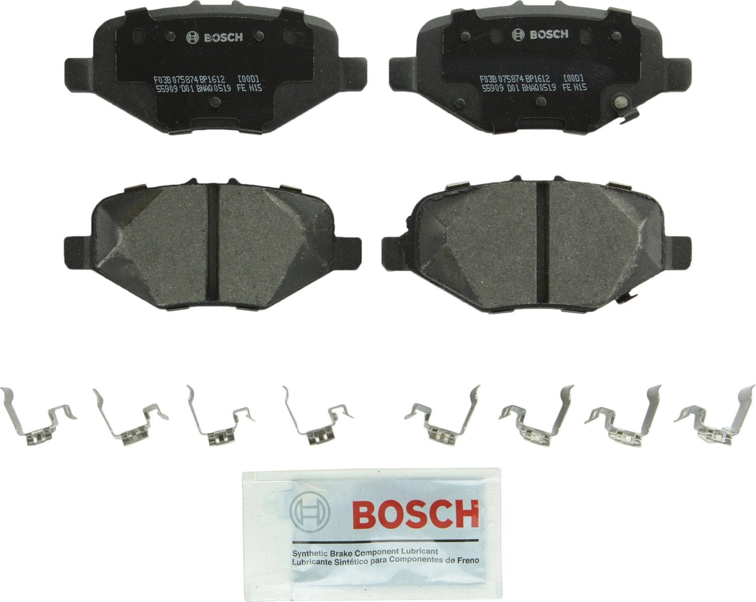Disc Brake Pad-QuietCast Pads with Hardware Rear Bosch BP1612