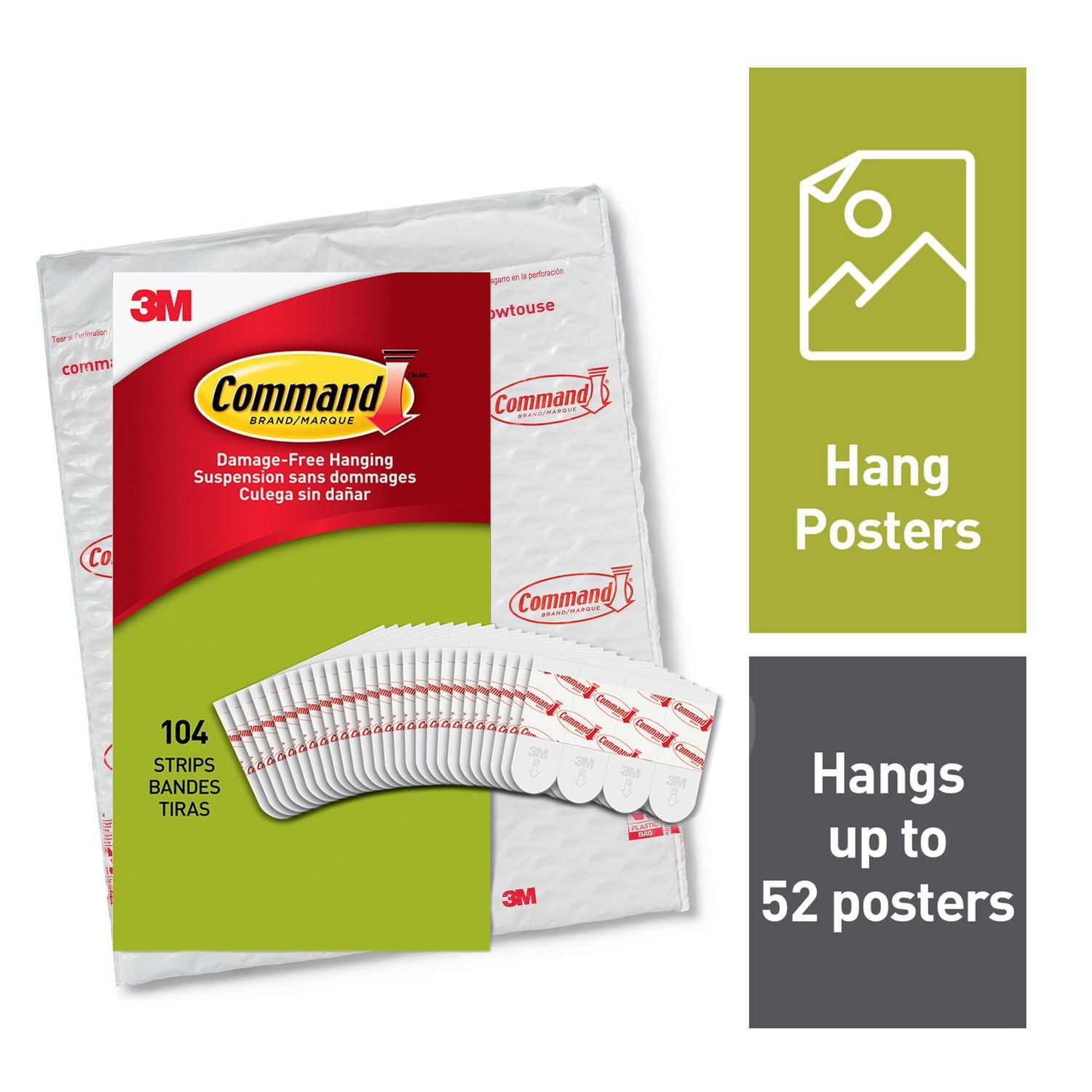 Command(TM) Brand™ Small Poster Strips, 104 Strips, 17024-104NA