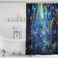 thumbnail image 2 of Polyester Fabric Blue Butterfly Shower Curtain, Modern Art Forest Butterflies Waterproof Bathtub Curtain Bathroom Decor Set with Hooks 72 x 84 Inches, 2 of 6