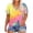 Yellow# plus size tops for women, variant on Oksale Tie Dye Shirt Women Plus Size Casual V Neck Cotton Tshirts Comfy Cute Short Sleeve Beach Summer Tops for Holiday Yellow S