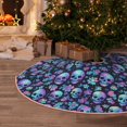 thumbnail image 5 of Sikiie Skull purple flower Nativity Christmas Tree Skirt, Jesus Christian Winter Holiday Tree Mat Decoration(30-48IN)48", 5 of 6
