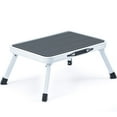 thumbnail image 1 of KK KINGRACK Metal Step Stool, Portable Folding Step, Anti-Slip Wide Pedal, 330lbs, White, 1 of 6