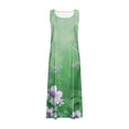 thumbnail image 4 of Birdeem Robe d'Été Aguichant pour Femmes Robe Longue Imprimée Sans Manches et en Lin Col Rond Robe d'Été Longue pour Femmes, 4 of 4