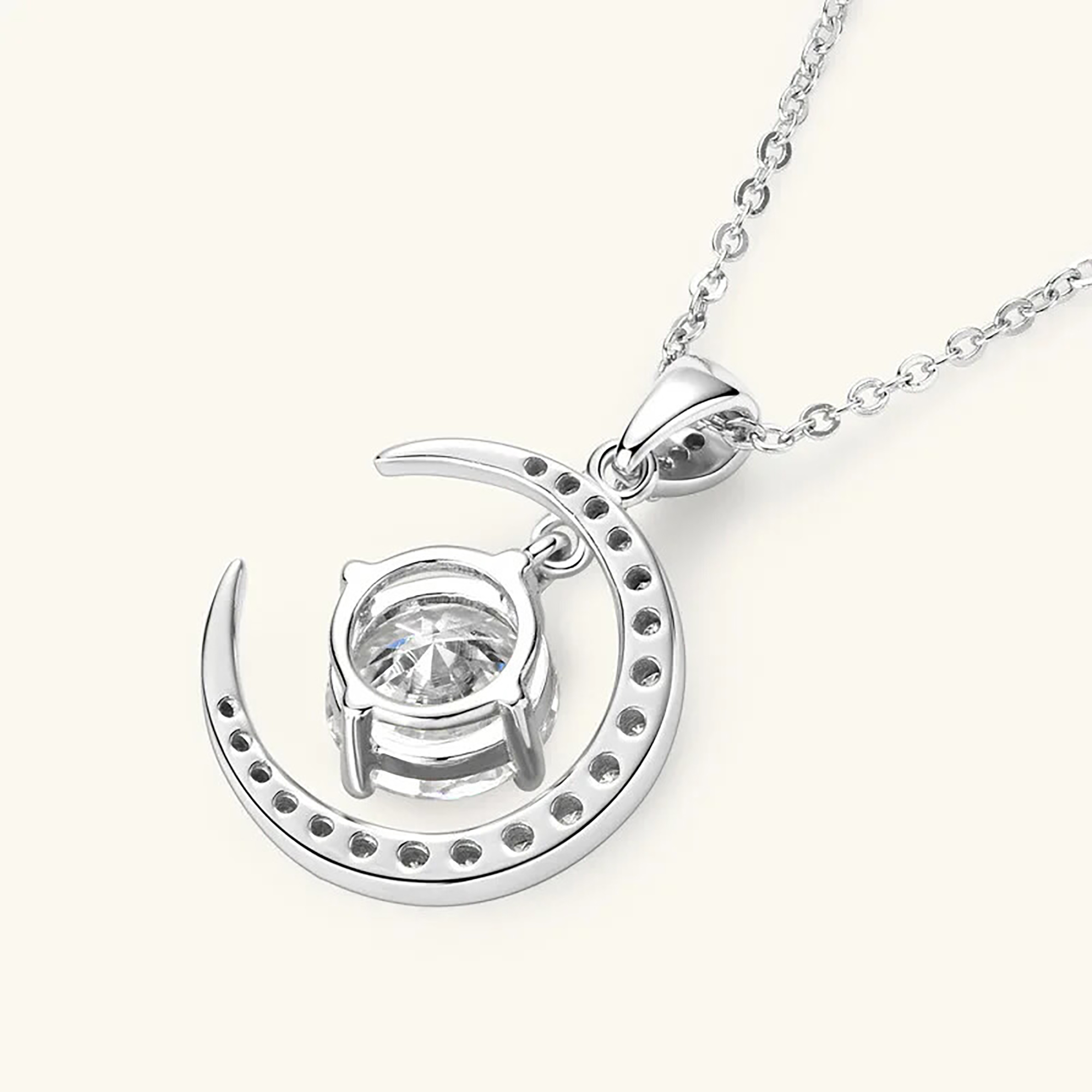 Sparkling 2.3 Ct Moissanite Stars Moon Necklace For Women S925 Sterling Silver Gold Plated Pendant Necklace D VVS1 Color Moissanite Diamond Necklace Jewelry Gift Chain