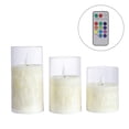 thumbnail image 2 of Color Changing Flameless Candles, Battery Operated LED Pillar Candles, Fake Electric Candles with Remote Control and Timers, Set of 3, 2 of 5