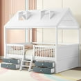 thumbnail image 2 of Full Size Wooden House Bed Frame, White, 2 of 9