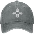 thumbnail image 2 of Zia Symbol Denim Trucker Hat Baseball Cap for Men Or Women Cowboy Black, 2 of 8