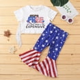 thumbnail image 2 of Kaprioy My First 4th of July Baby Girl Outfit 4th of July Baby Girl Outfits American Flag Shirt Pants Toddler Kids Little Girls Fourth of July Outfit Set, 2 of 7