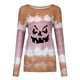 thumbnail image 4 of Blusa casual de manga larga con cuello redondo para mujer Tops estampados de Halloween Fridja  fjkfkj782, 4 of 4