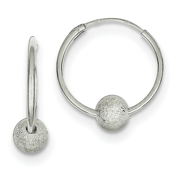 Primal Silver Sterling Silver Laser Bead Endless Hoop Earrings