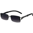 thumbnail image 3 of Gold Stylish Glasses Clear Lens Rectangular Retro Rimless Tinted Sunglasses, 3 of 12