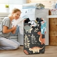 thumbnail image 5 of Yayeee Freestanding Laundry Hamper with Handle Collapsible Large Storage Basket for Clothes, Gray Dinosaur, 5 of 7