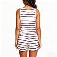 thumbnail image 4 of BUIGTTKLOP Women's Striped Sleeveless Pajama Set Drawstring Shorts 2 Piece Loungewear Sleepwear Homewear, 4 of 6