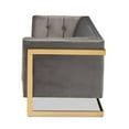 thumbnail image 4 of Pemberly Row 17.3" Modern Velvet Fabric Upholstered Sofa in Gray/Gold, 4 of 10