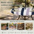 thumbnail image 6 of Round Outdoor Tablecloth with Umbrella Hole and Zipper, Purple Navy Blue Striped Tablecloth with Elastic Waterproof, Farmhouse Stripe Art Patio Table Covers for 45" - 54" Picnic Pool Tables, 6 of 9