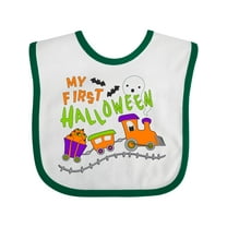 Inktastic My First Halloween- Train with Pumpkins, Bats, Cat,and Ghost Boys or Girls Baby Bib