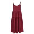 thumbnail image 4 of Odeerbi Dresses For Women Maxi Dress Boho Dress 2025 Casual Floral Round Neck Sleeveless Beach Tiered Sundress Long Swing Dress Burgundy, 4 of 9