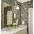 thumbnail image 3 of S4Sassy Peel And Stick Wall Covering, Vintage Floral Removable Wallwrap - Green Instant Wall Makeover Mural For Bathroom, Laundry Room, Closet Interior - Self-Adhesive Wallpaper Vinyl -25"X 120", 3 of 9