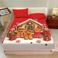 thumbnail image 3 of Aplkyhs Christmas Gingerbread Print 3-Piece Bed Fitted Sheet Set with Pillowcases, Soft Breathable Wrinkle Resistant Machine Washable for Holiday Bedroom Kids Adults All Season Use, 3 of 7