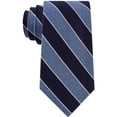 thumbnail image 1 of Club Room Cravate à Rayures Auto-Nouée pour Homme, Bleu, Taille Unique, 1 of 1
