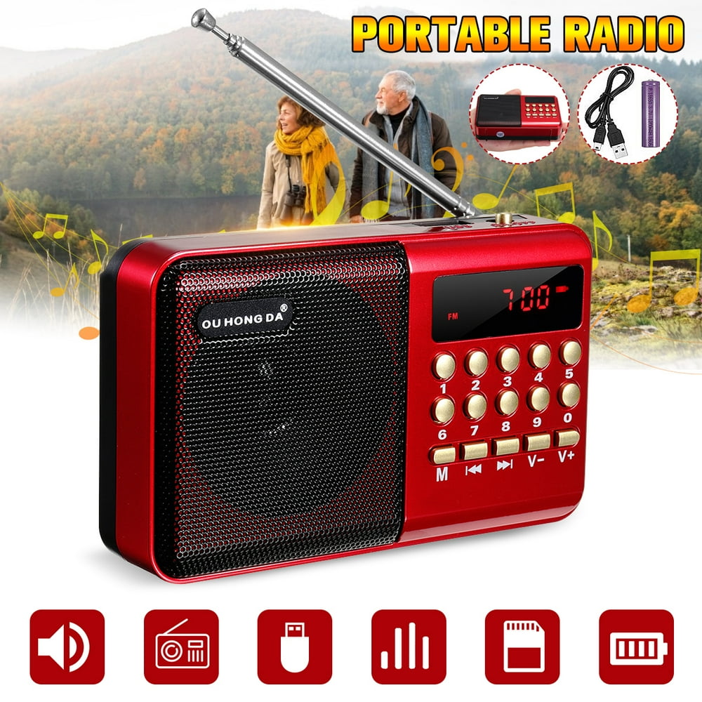 Bestgoods Portable Radio Pocket Radios FM MP3 USB Port Headphone TF