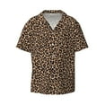 thumbnail image 6 of Kdxio Men's Hawaiian Shirt for Men Short Sleeve Shirt Brown Leopard Summer Casual Holiday Beach Button Down T-Shirts, 6 of 7