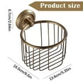 thumbnail image 3 of WUXIAB Vintage Wall-Mounted Toilet Paper Holder With Wire Basket – Antique Metal Tissue Dispenser,Rust-Resistant &amp; Stable Bathroom Accessory,Multipurpose Storage Rack For Toilet Rolls<5.35Inch, 3 of 6