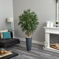 thumbnail image 3 of Nearly Natural 78" Bamboo Artificial Tree in Gray Cylinder Planter in Green/Gray, 3 of 3