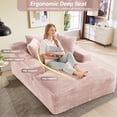 thumbnail image 5 of Wiilayok 68.5"D x 50"W Oversized Boneless Chaise Lounge Chair,High Density Sponge with Super Strong Rebound，Corduroy Fabric Cloud Sofas Couches for Living Room, No Assembly Pink, 5 of 8