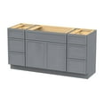 thumbnail image 3 of 60 in. W x 21 in. D x 32.5 in. H Freestanding Bathroom Vanity Cabinet without Top in Smoky Gray, 3 of 6