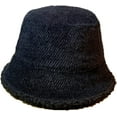 thumbnail image 4 of CoCopeaunts Plain Color Bucket Hat Women's Autumn Winter Lamb Hair Brim Thickened Warm Fisherman Hat Collapsible Compressible, 4 of 8