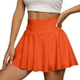 thumbnail image 3 of Xyxonk Mini Skirts for Women Flowy Tennis Mini Skirts with Pockets Athletic Skorts Sexy Skorts Summer Pleated High Waisted Skirt Orange S, 3 of 6