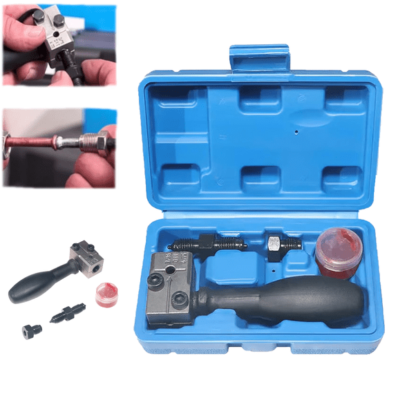 Universal Car Brake Line Flaring Tool Kit, Brake hose/Air conditioning hose flaring tool, 3/16 Inch Precision Pipe Flaring Set for Brake & Fuel Line Repairs, for Most Vehicle Brake Lines Repairs