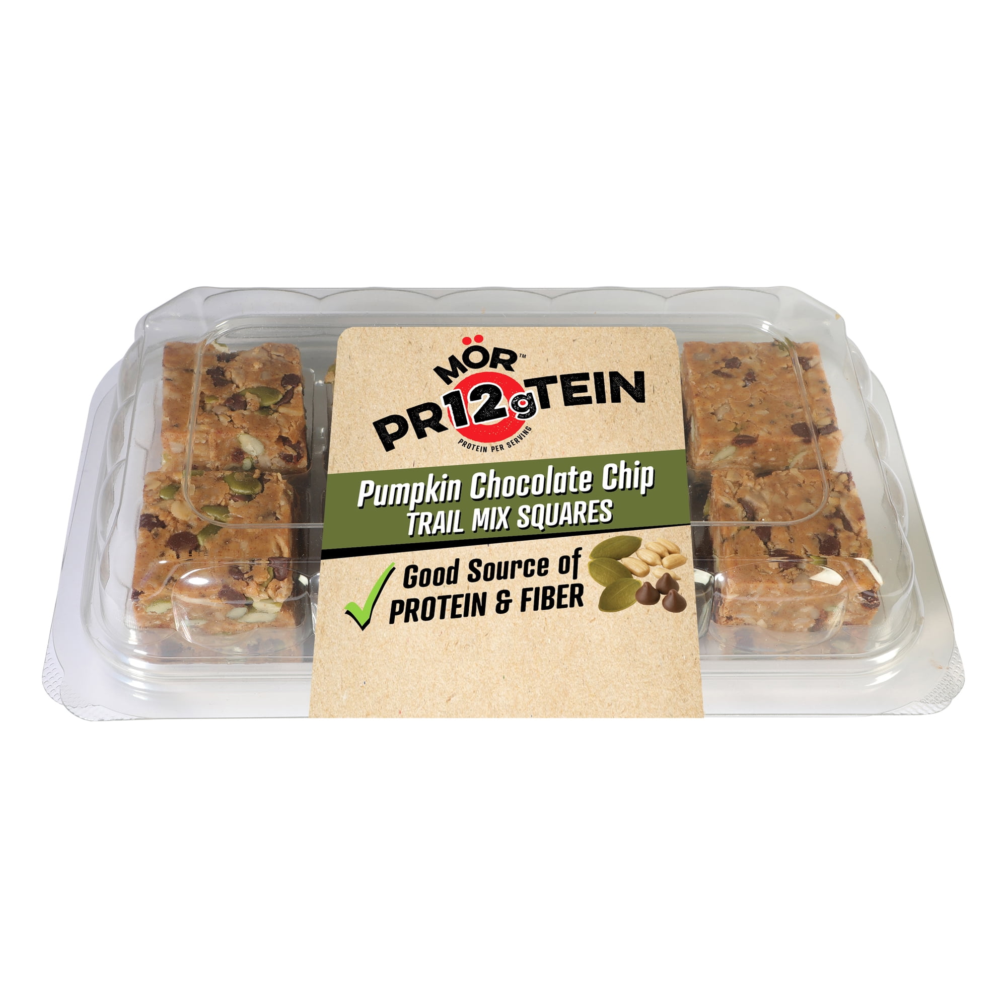 MÖR Protein Pumpkin Chocolate Chip Trail Mix Square Bars, 10.7oz, 8Count