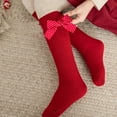 thumbnail image 4 of FAIWAD Baby Girls Knee High Socks Infants Toddlers Bow Knitted Socks Cotton Tube Stockings Christmas Gifts, 4 of 5